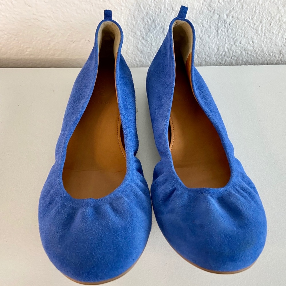 J. CrewAnya Blue Suade Ballet Flats